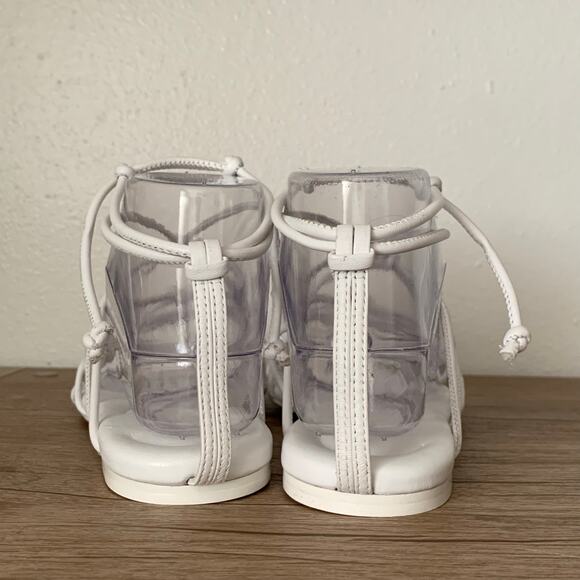 VINCE Kenna Leather Strappy Gladiator Knotted Leather Sandal Flats sz 6 US White - Picture 7 of 16